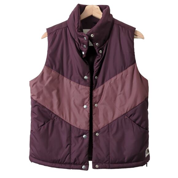 The North Face Women's Sylvester Vest Purple Color Block Retro Puffer Small EUC - Picture 1 of 10